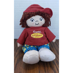 Campbells Soup Vintage 2001 Plush Mmm Mmm Good Alphabet Soup Boy Doll